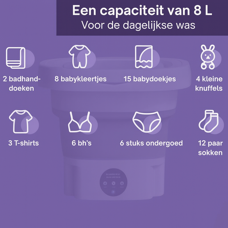 Opvouwbare mini-wasmachine