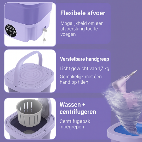 Opvouwbare mini-wasmachine