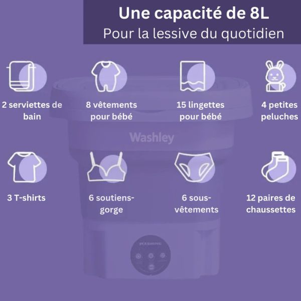 Hopfällbar mini-tvättmaskin